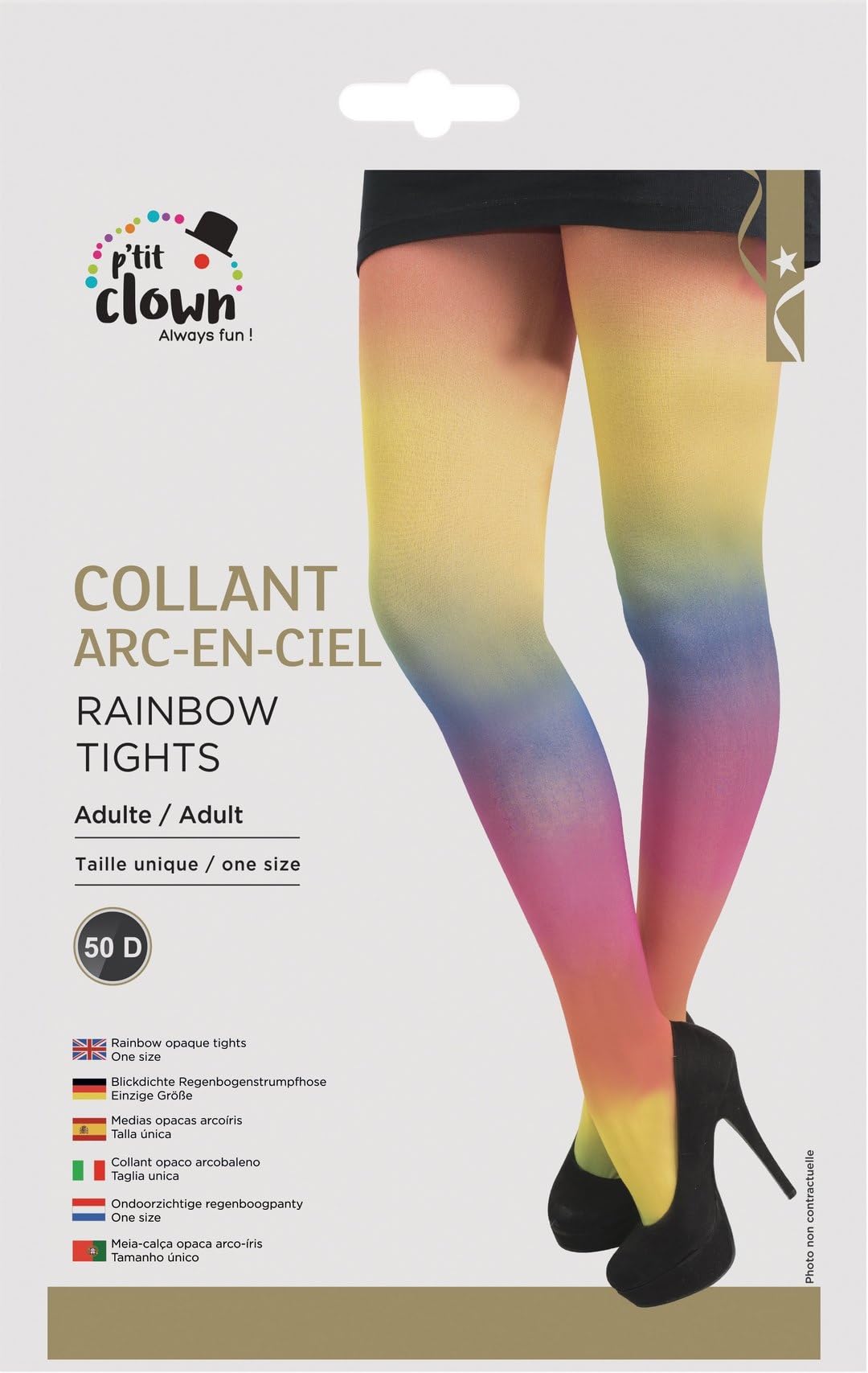 ptit-clown-damen-strumpfhose-regenbogen-blickdicht-einheitsgr-e image 2