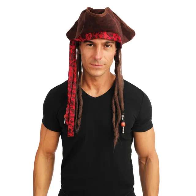 p-tit-clown-piratenhut-mit-dreadlocks-kost-mhut-f-r-erwachsene image 1