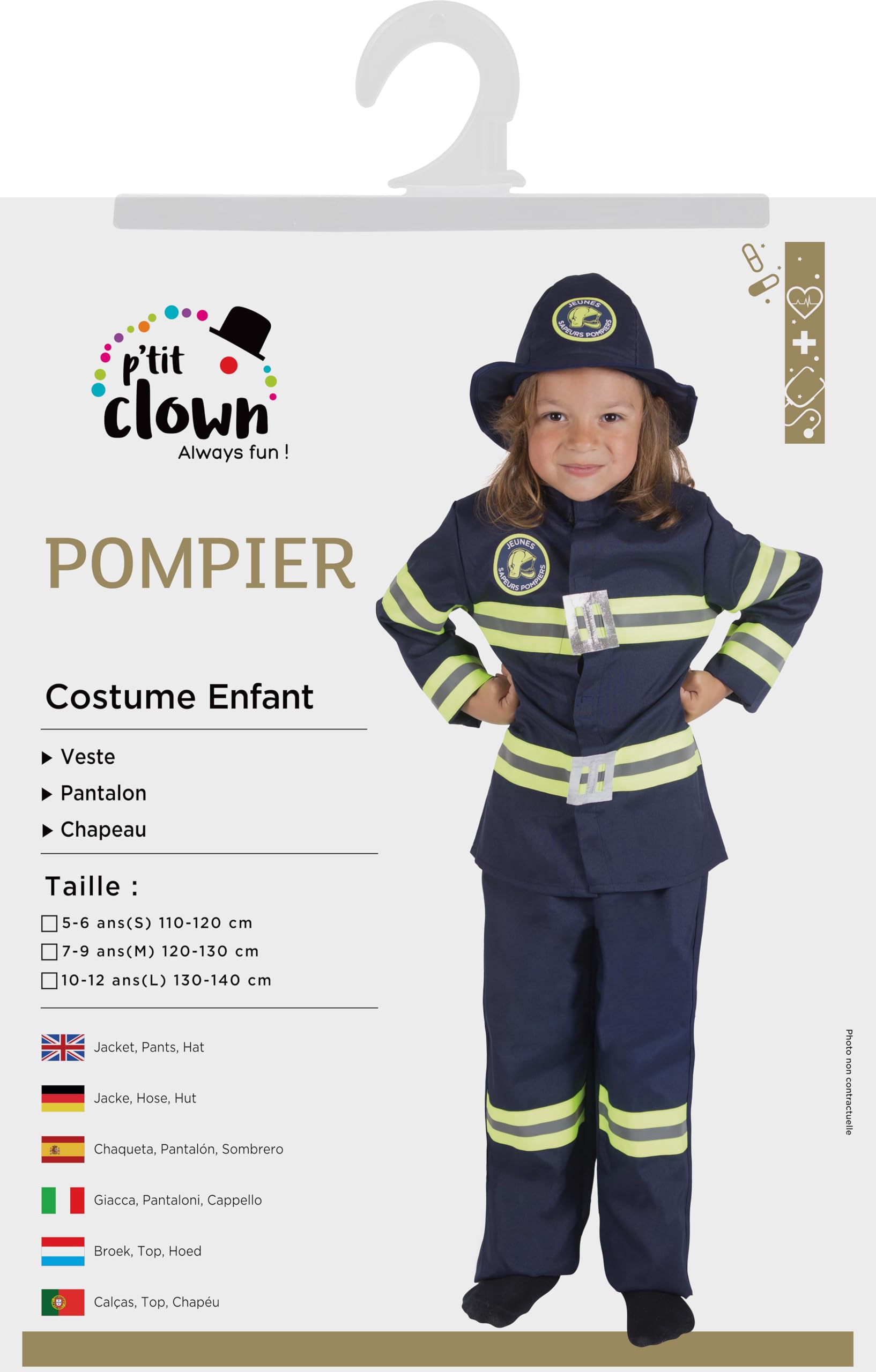 p-tit-clown-feuerwehrmann-kost-m-kinder-10-12-jahre-marineblau image 5