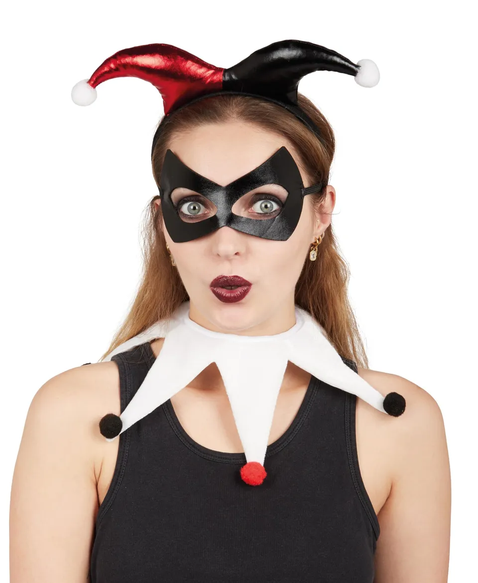 p-tit-clown-harlekin-zubeh-r-set-haarreif-maske-kragen-einheitsgr-e image 1