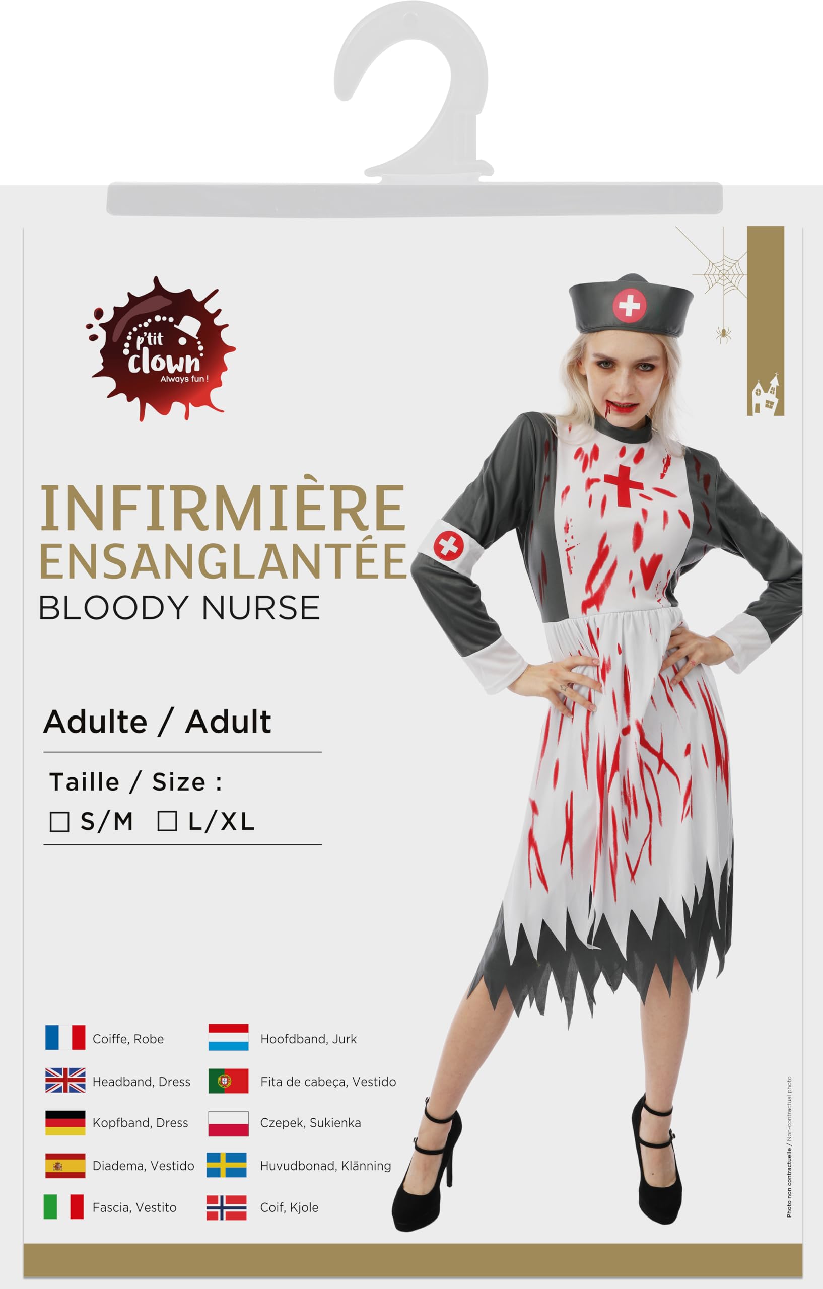 ptit-clown-blutiges-krankenschwester-kost-m-kleid-haarreif-f-r-erwachsene image 5