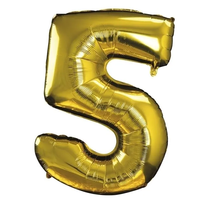 p-tit-clown-folienballon-zahl-5-gold-30-cm-mylar-geburtstag image 1