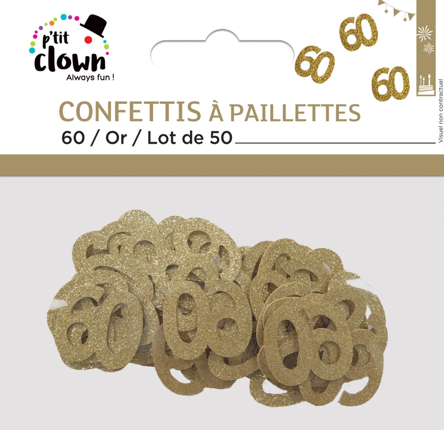 p-tit-clown-glitzer-konfetti-zahl-60-gold-50-st-ck-tischkonfetti image 2