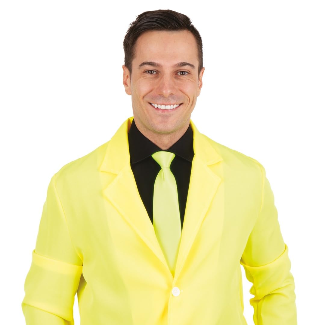 ptit-clown-krawatte-mit-gummizug-erwachsene-neongelb-uni image 2