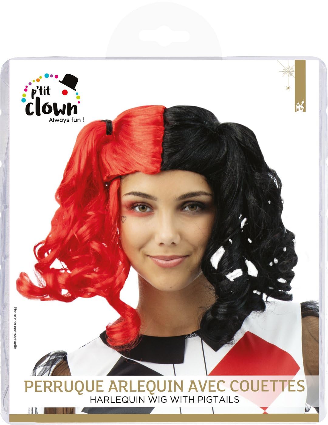 ptit-clown-harlekin-per-cke-mit-zipfeln-schwarz-rot image 6