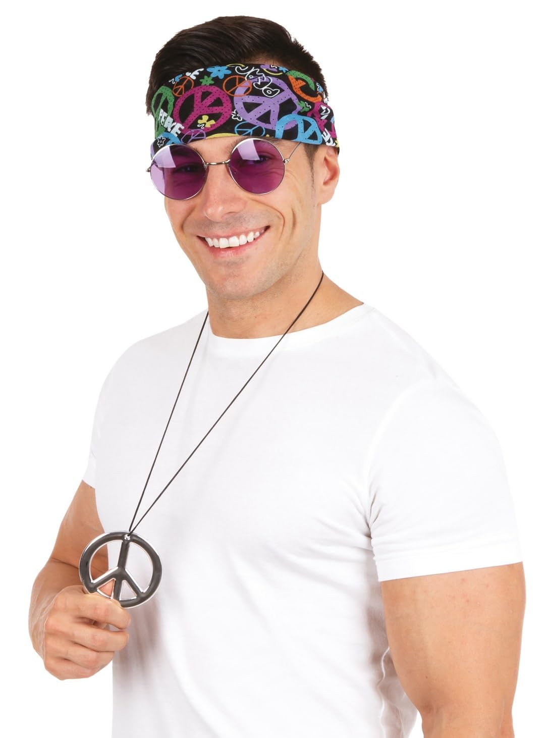 ptit-clown-22697-hippie-zubeh-r-set-erwachsene-mehrfarbig image 2
