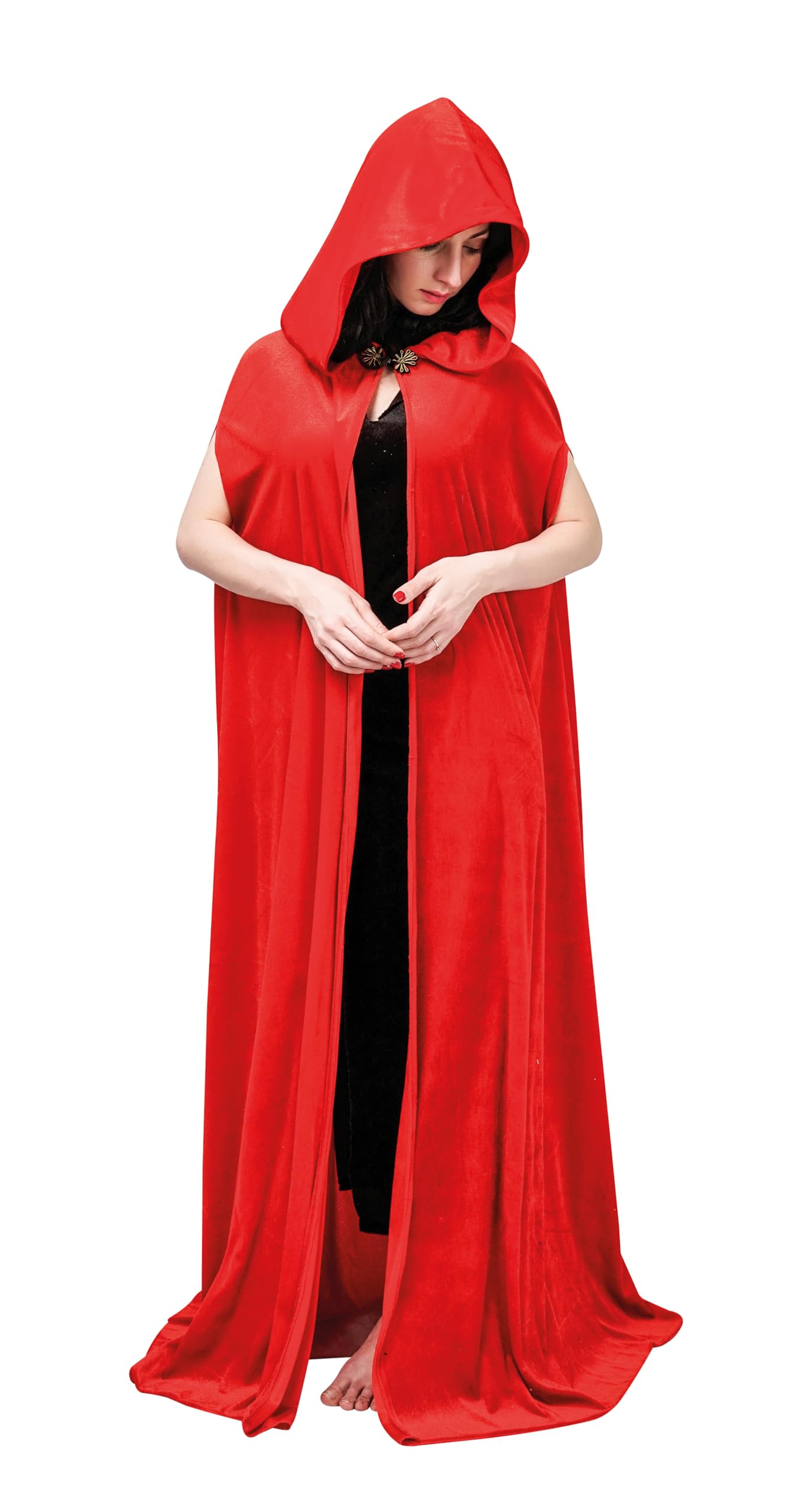 p-tit-clown-samt-cape-mit-kapuze-150-cm-rot image 2