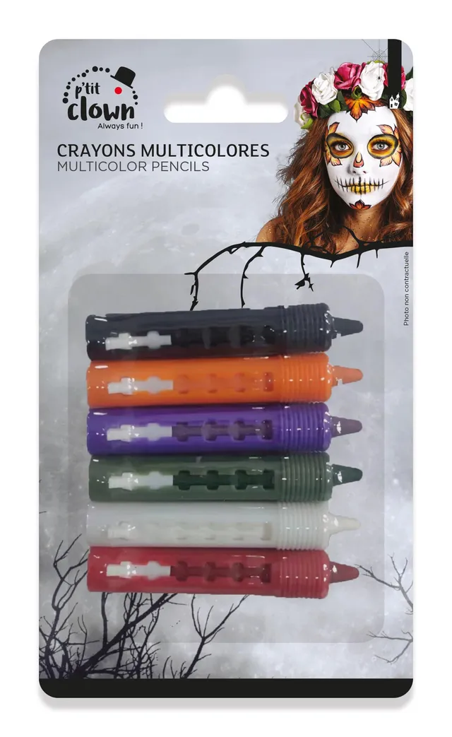 ptit-clown-halloween-schminkstifte-einziehbar-6er-set image 1