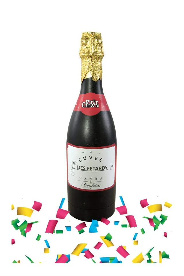 ptit-clown-champagnerflasche-konfetti-32-cm-papier-mehrfarbig-mit-pailletten image 1