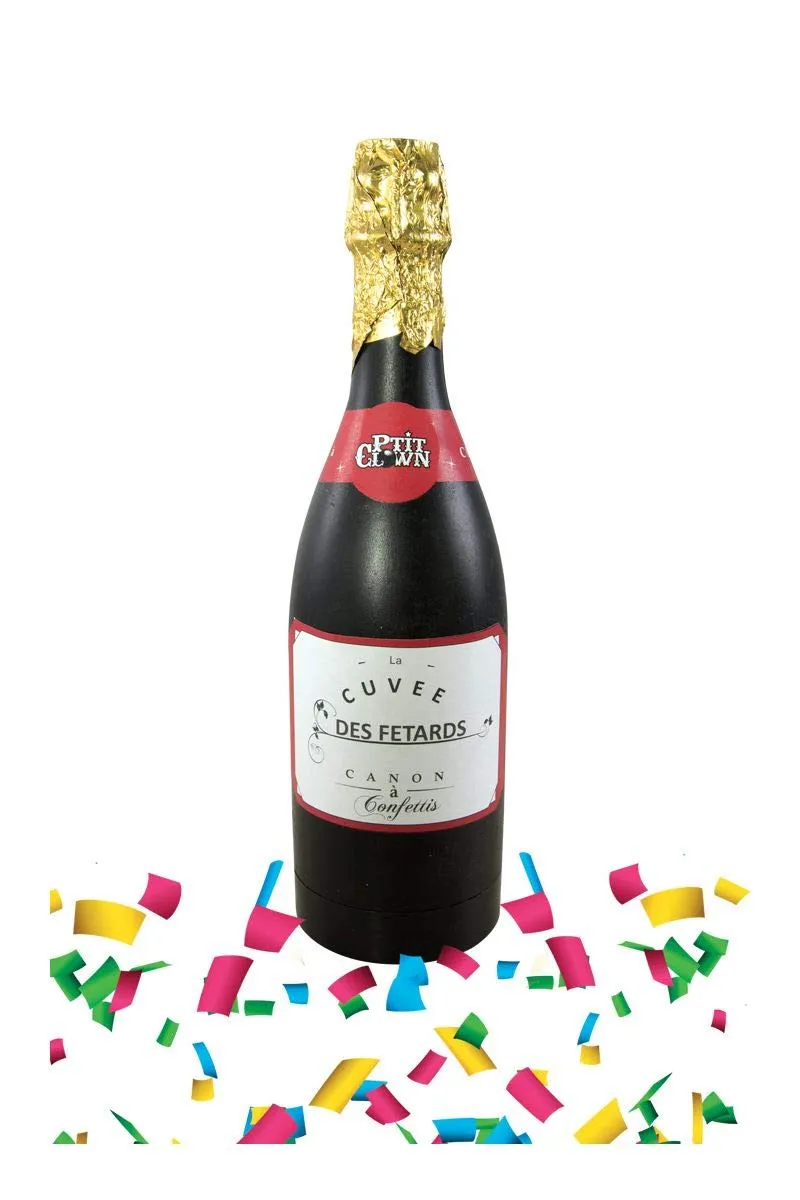 ptit-clown-champagnerflasche-konfetti-32-cm-papier-mehrfarbig-mit-pailletten image 1