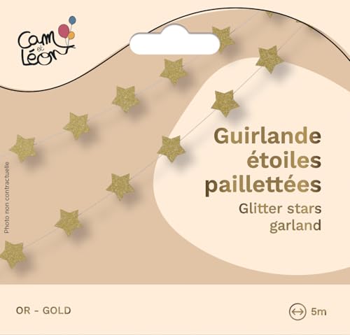 ptit-clown-re22605-girlande-mini-sterne-glitter-gold-3-m image 7