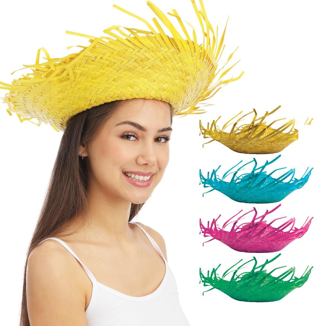ptit-clown-95423-hawaiian-strohhut-selbstklebend-mehrfarbig-partyhut image 3
