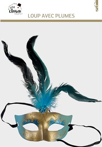 ptit-clown-loup-plumes-augenmaske-erwachsene-federmaske-zufallsfarbe image 7