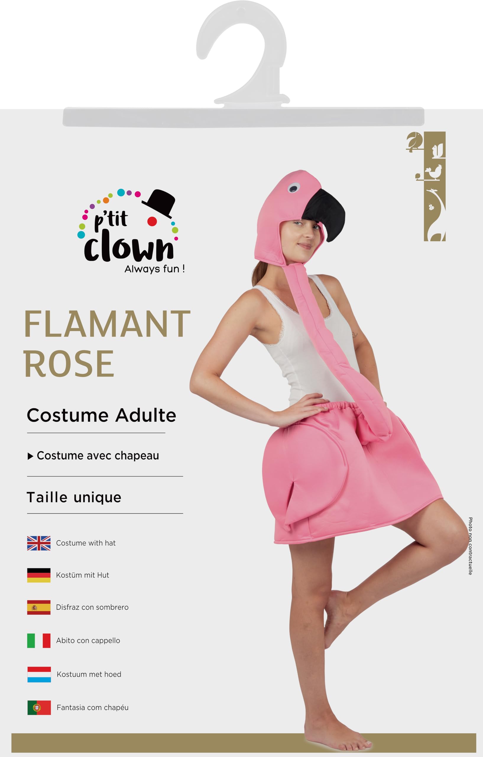 ptit-clown-flamingo-kost-m-f-r-erwachsene-rosa-einheitsgr-e image 5
