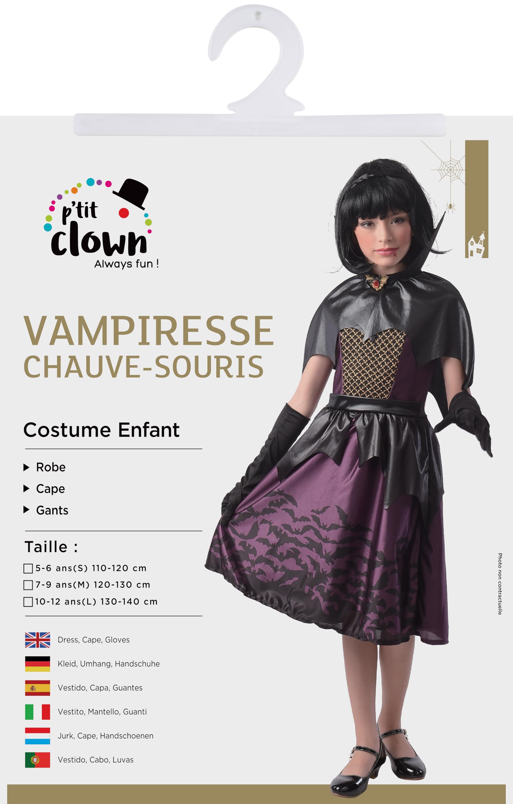 ptit-clown-vampir-fledermaus-kinderkost-m-halloween-cosplay image 3