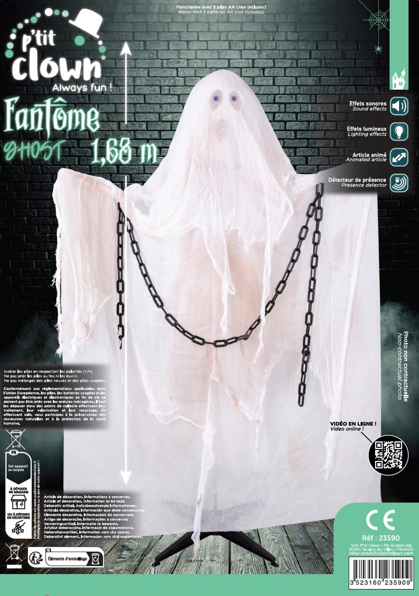 p-tit-clown-halloween-animatronic-stehender-geist-168-cm-mit-sound-und-licht image 2