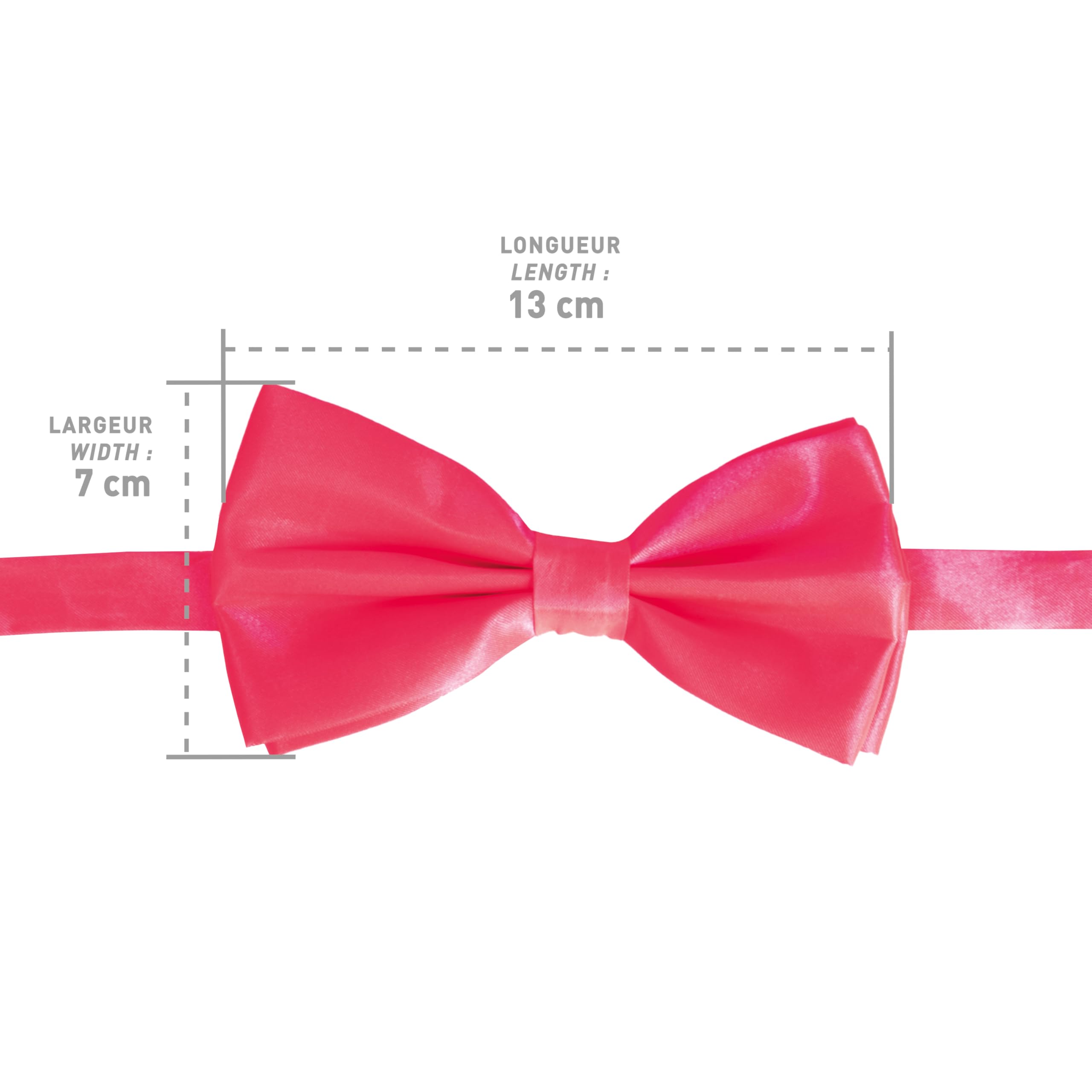 ptit-clown-11893-fliege-aus-stoff-vorgeknotet-verstellbar-neonrosa image 3