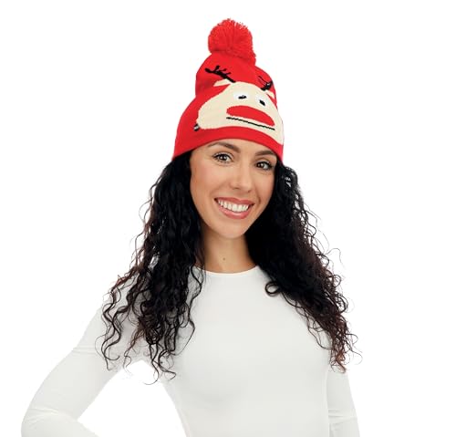 ptit-clown-weihnachtsm-tze-rot-mit-rentierkopf-und-lichtern-f-r-erwachsene image 7