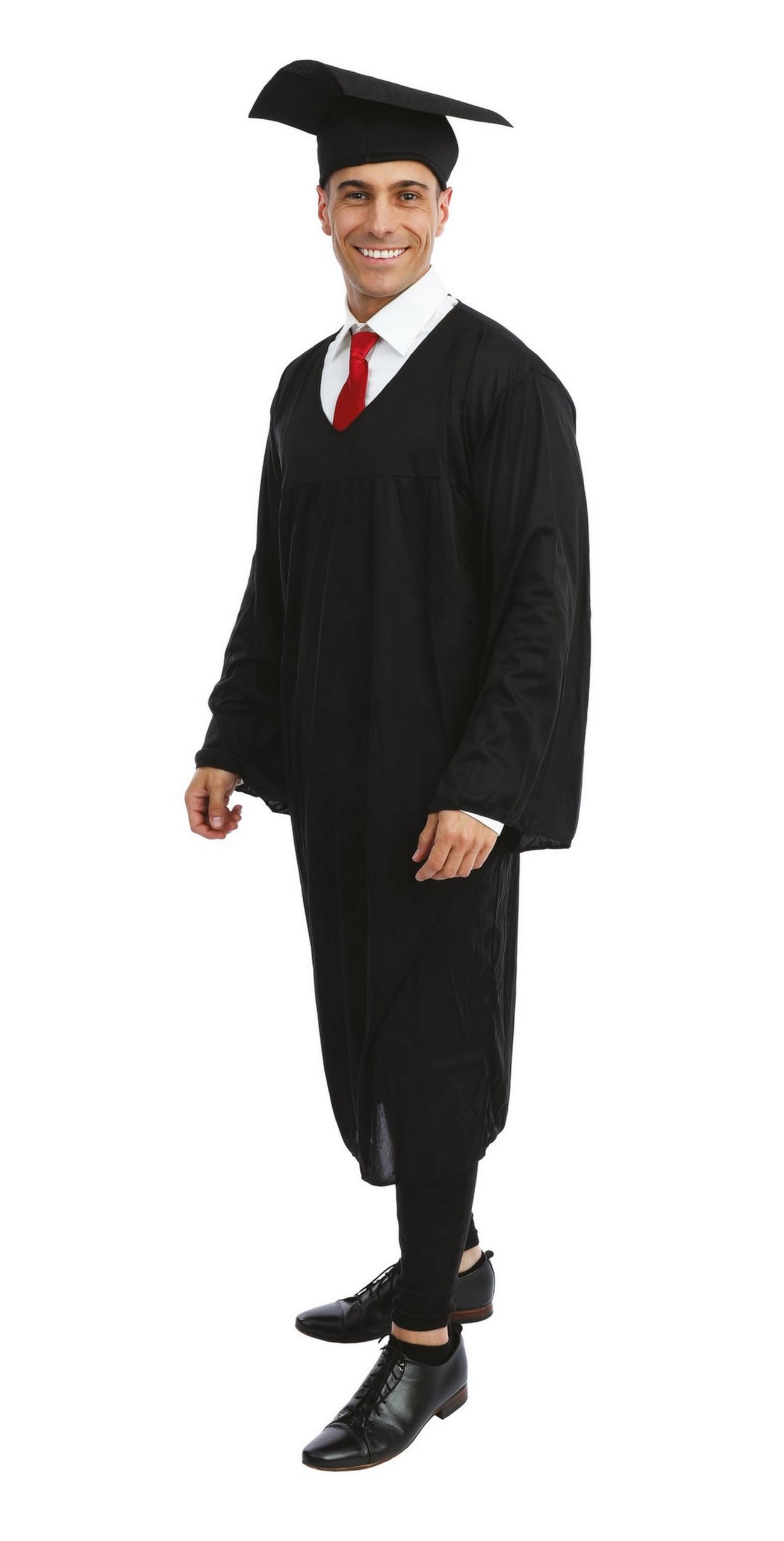 p-tit-clown-amerikanisches-studentenkost-m-f-r-erwachsene-schwarz-mit-robe-krawa image 2