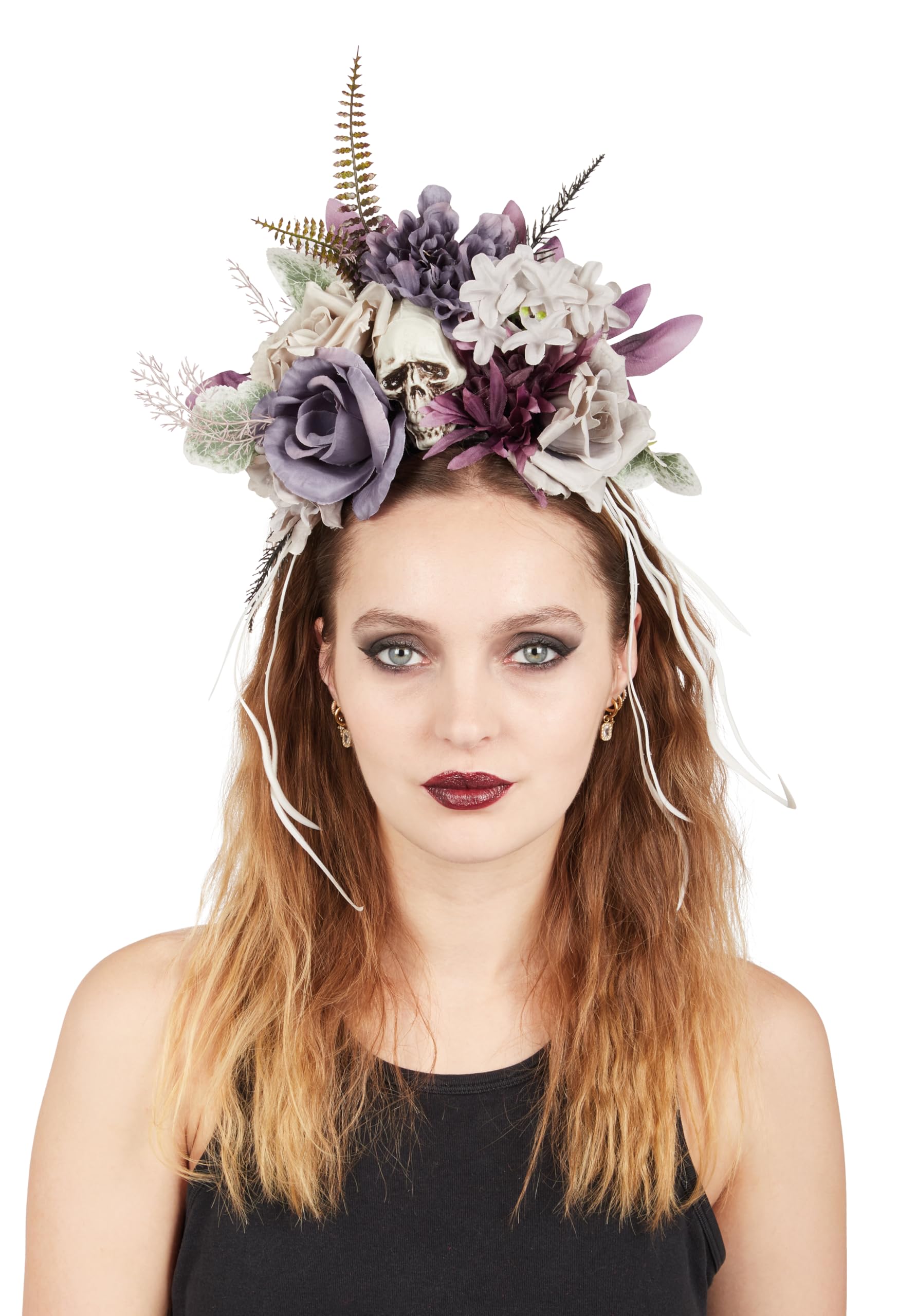 ptit-clown-haarreif-mit-totenkopf-und-blumen-skelett-haarschmuck-f-r-erwachsene- image 1