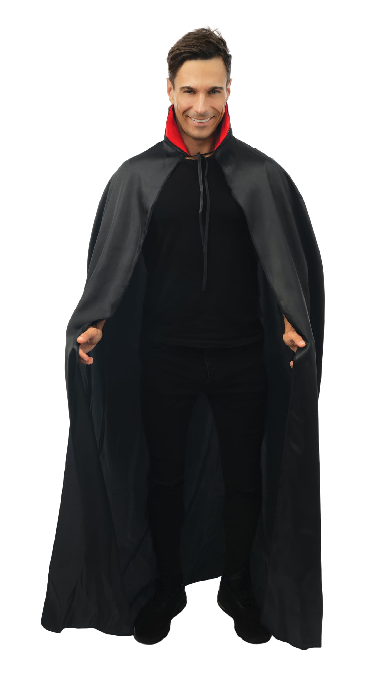 ptit-clown-16204-cape-satin-polyester-1-40-m-schwarz-rot image 1