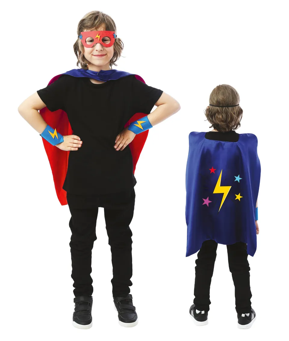 p-tit-clown-23311-superhelden-kost-m-set-kinder-mit-umhang-und-maske image 1