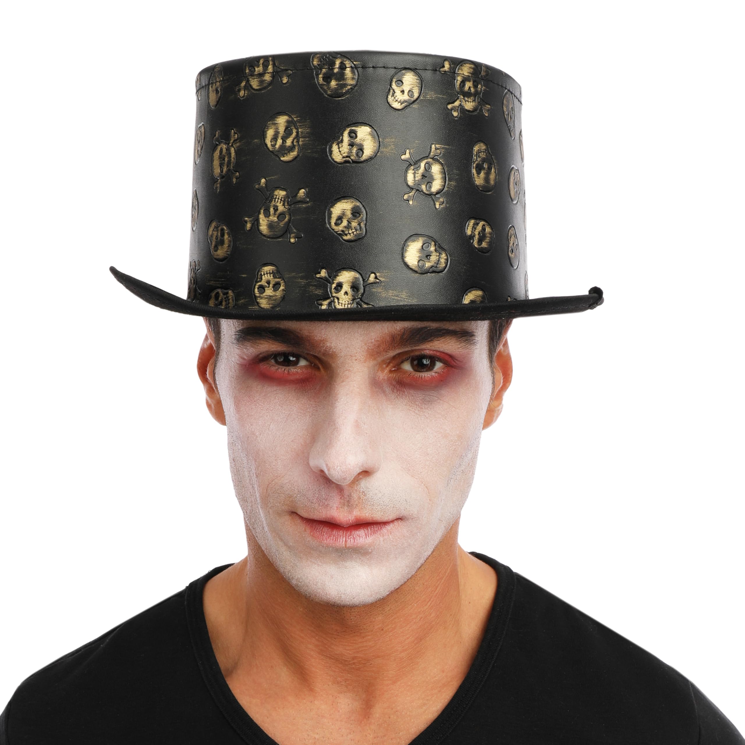 ptit-clown-steampunk-zylinder-totenkopf-gold-erwachsene image 4