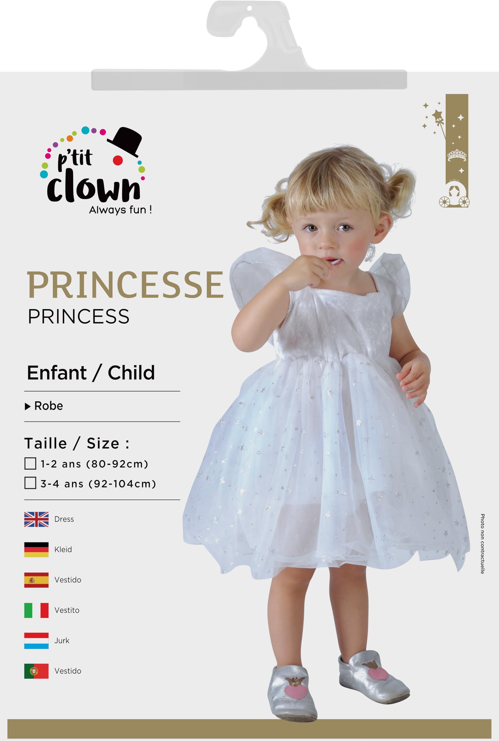 p-tit-clown-kinderkleid-prinzessin-stern-wei-5-6-jahre image 3