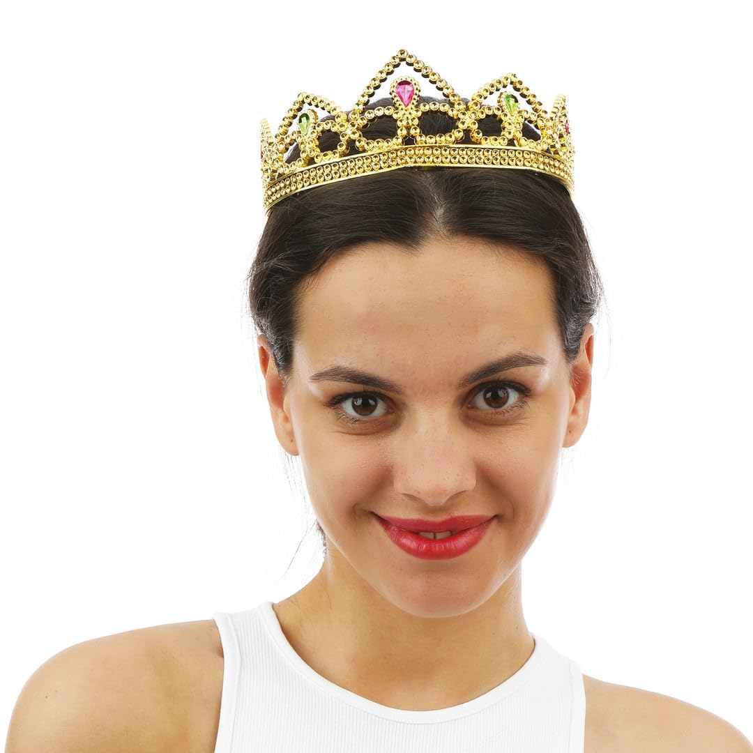 ptit-clown-17629-prinzessinnen-diadem-damen-gold-kunststoff-mit-edelsteinen image 3