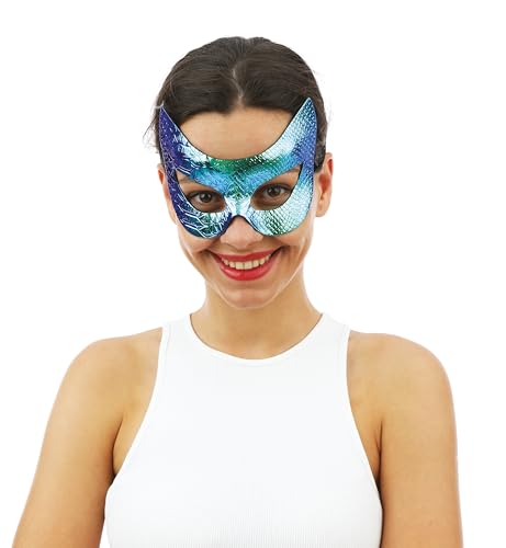 p-tit-clown-23376-wolf-maske-f-r-erwachsene-iridescent-mit-schuppeneffekt-t-rkis image 5