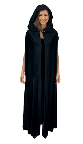 p-tit-clown-samt-umhang-damen-44430-schwarz-150-cm-mit-kapuze image 5