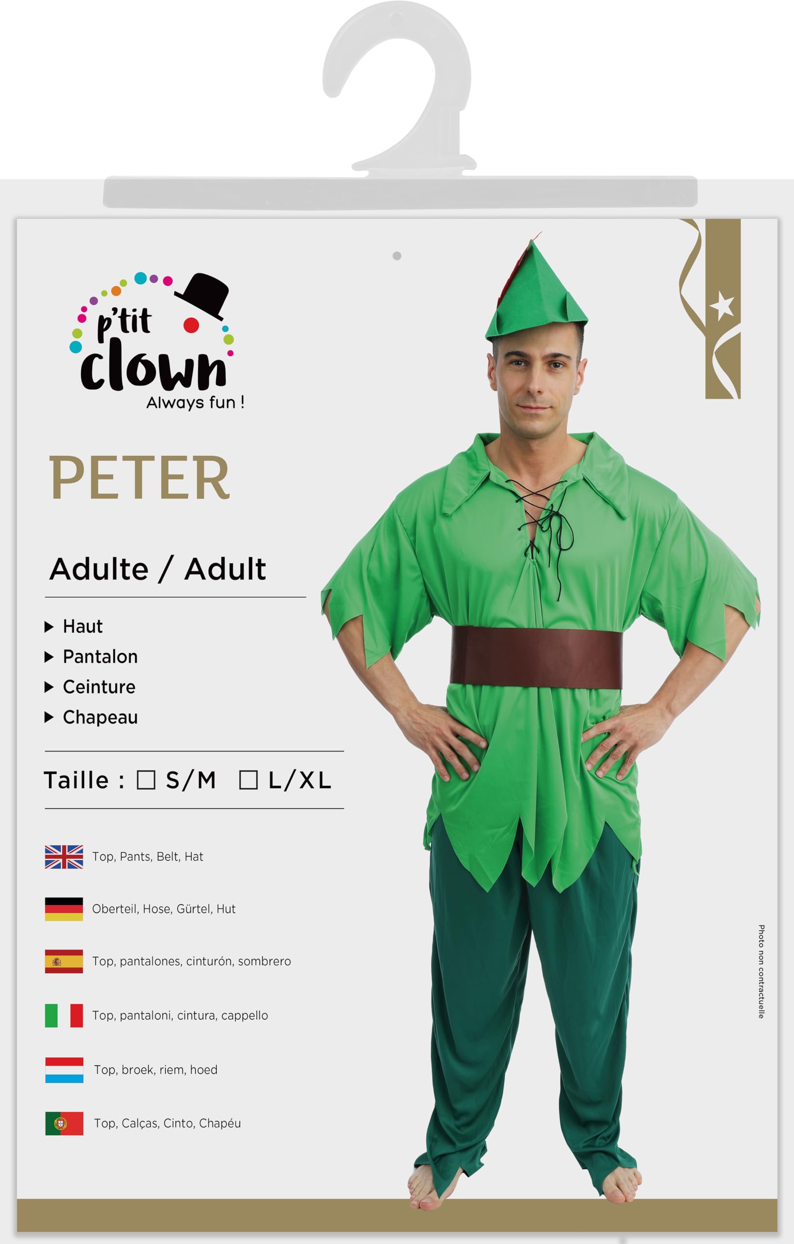 p-tit-clown-peter-kost-m-f-r-erwachsene-gr-nes-m-rchen-kost-m-aus-polyester image 6