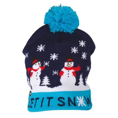 ptit-clown-weihnachtsm-tze-erwachsene-blau-schneemann-beleuchtet-re19804 image 7