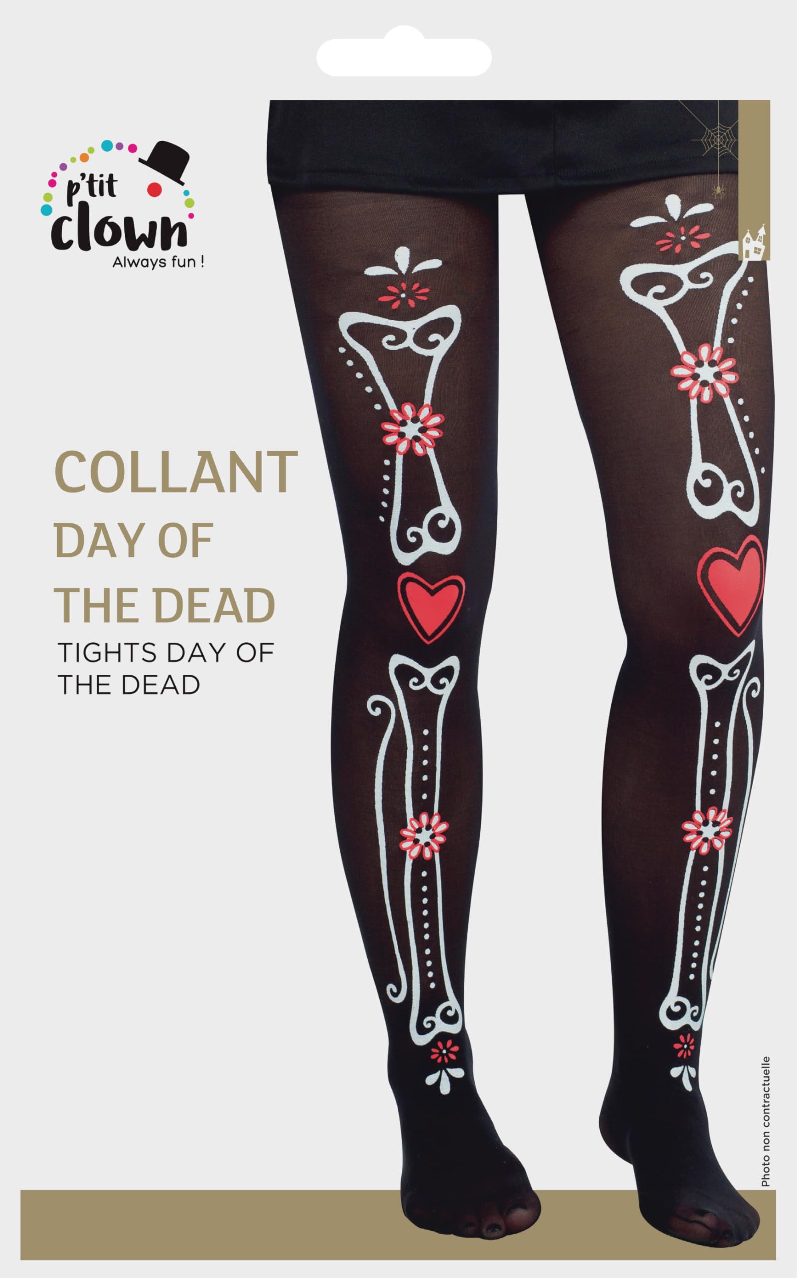p-tit-clown-skelett-strumpfhose-dia-de-los-muertos-damen-schwarz-einheitsgr-e image 2