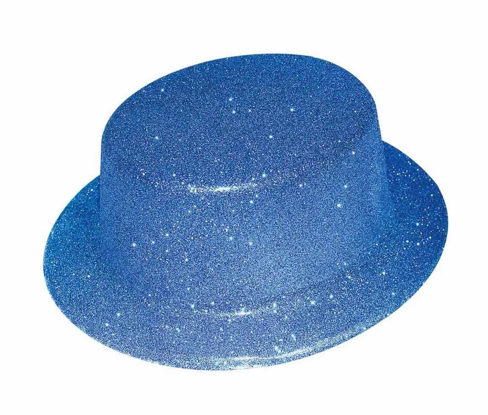 ptit-clown-pailletten-hut-blau-gl-nzend-partyhut-kunststoff image 1