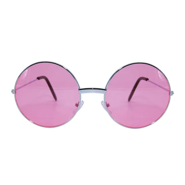 ptitclown-hippie-brille-rose-runde-metallbrille-erwachsene image 1