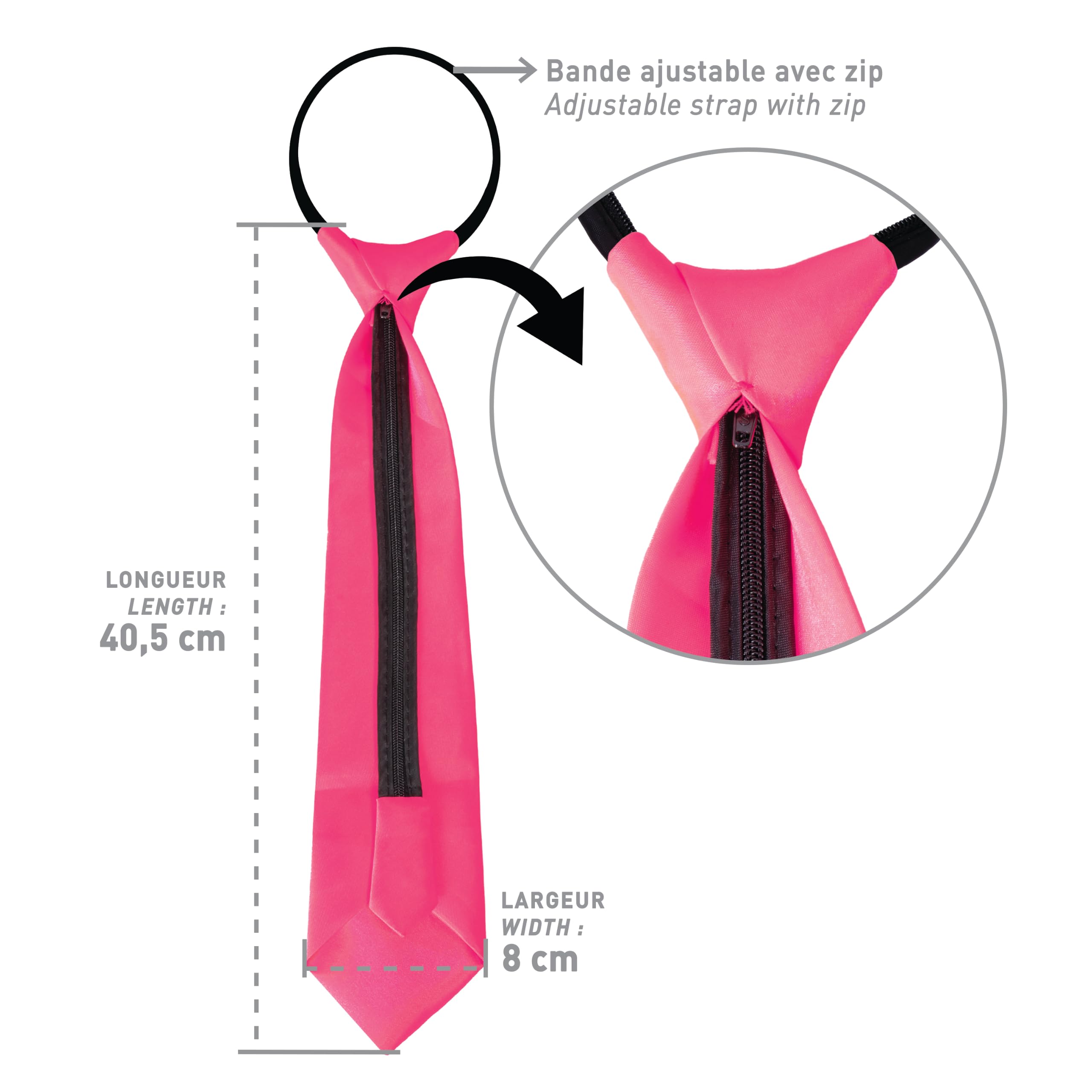 ptit-clown-krawatte-mit-gummizug-neonrosa-erwachsene-unisex image 4