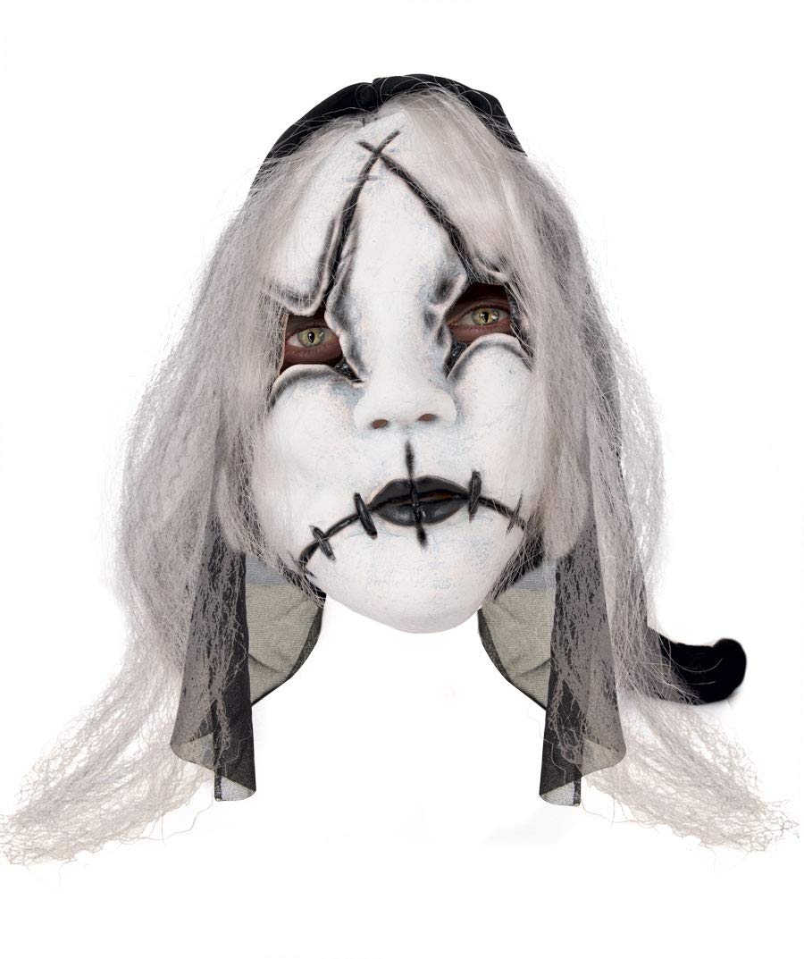 p-tit-clown-19473-horror-puppenmaske-mit-haaren-wei-erwachsene image 1