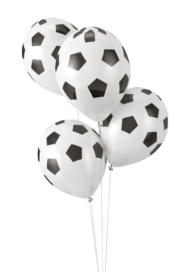 ptit-clown-fu-ball-ballons-30-cm-8er-set-schwarz-wei-latex image 1