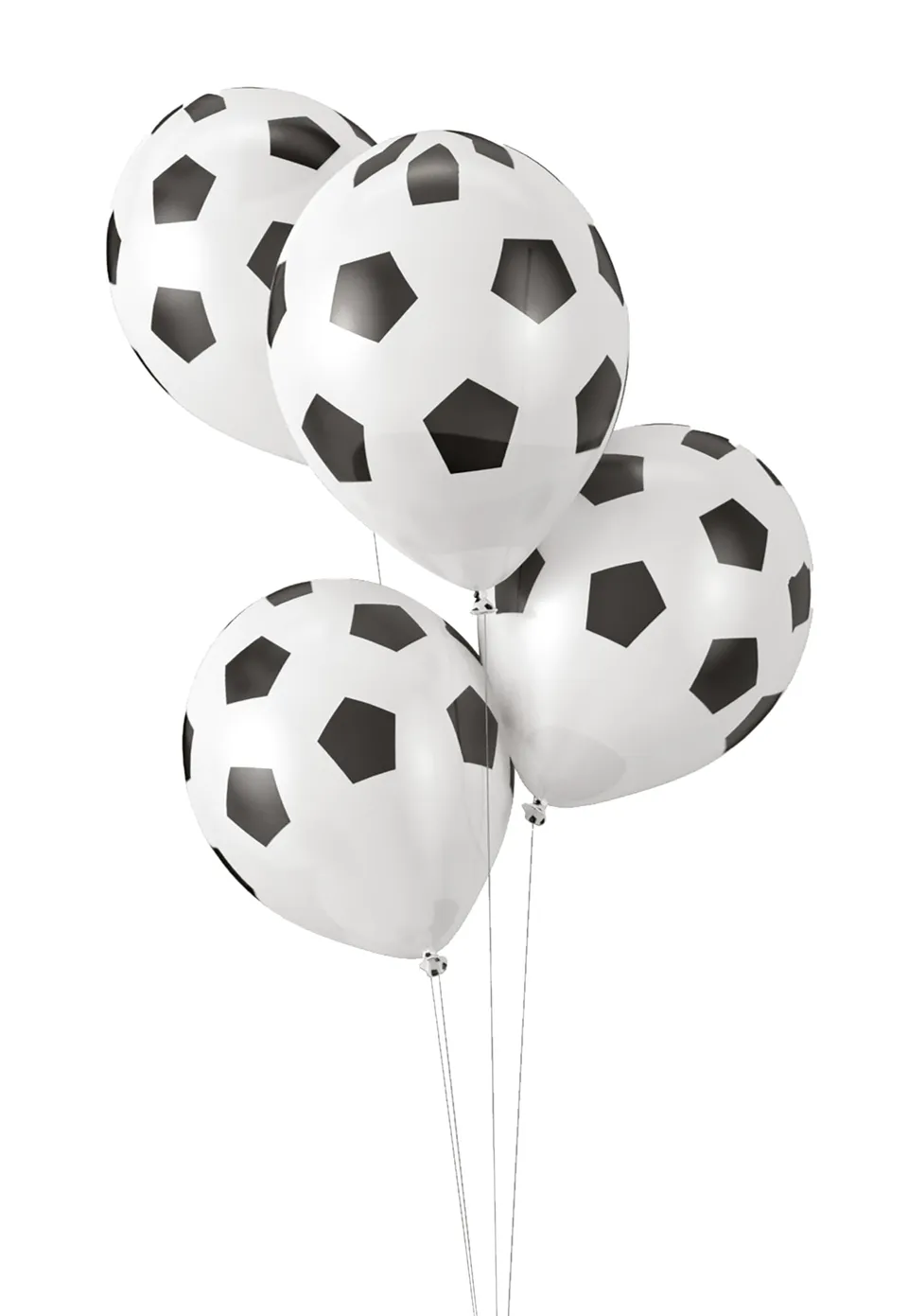 ptit-clown-fu-ball-ballons-30-cm-8er-set-schwarz-wei-latex image 1