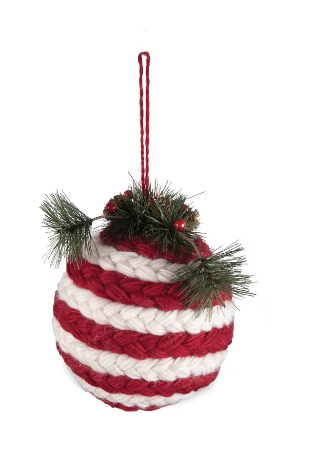 ptit-clown-deko-kugel-seil-wei-rot-21-cm-zum-hinstellen-und-h-ngen image 1