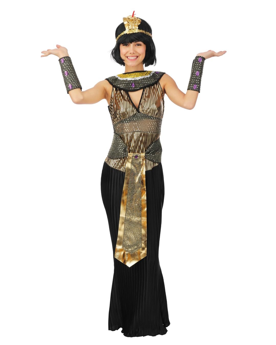 p-tit-clown-gyptische-frau-kost-m-f-r-erwachsene-schwarz-polyester image 1