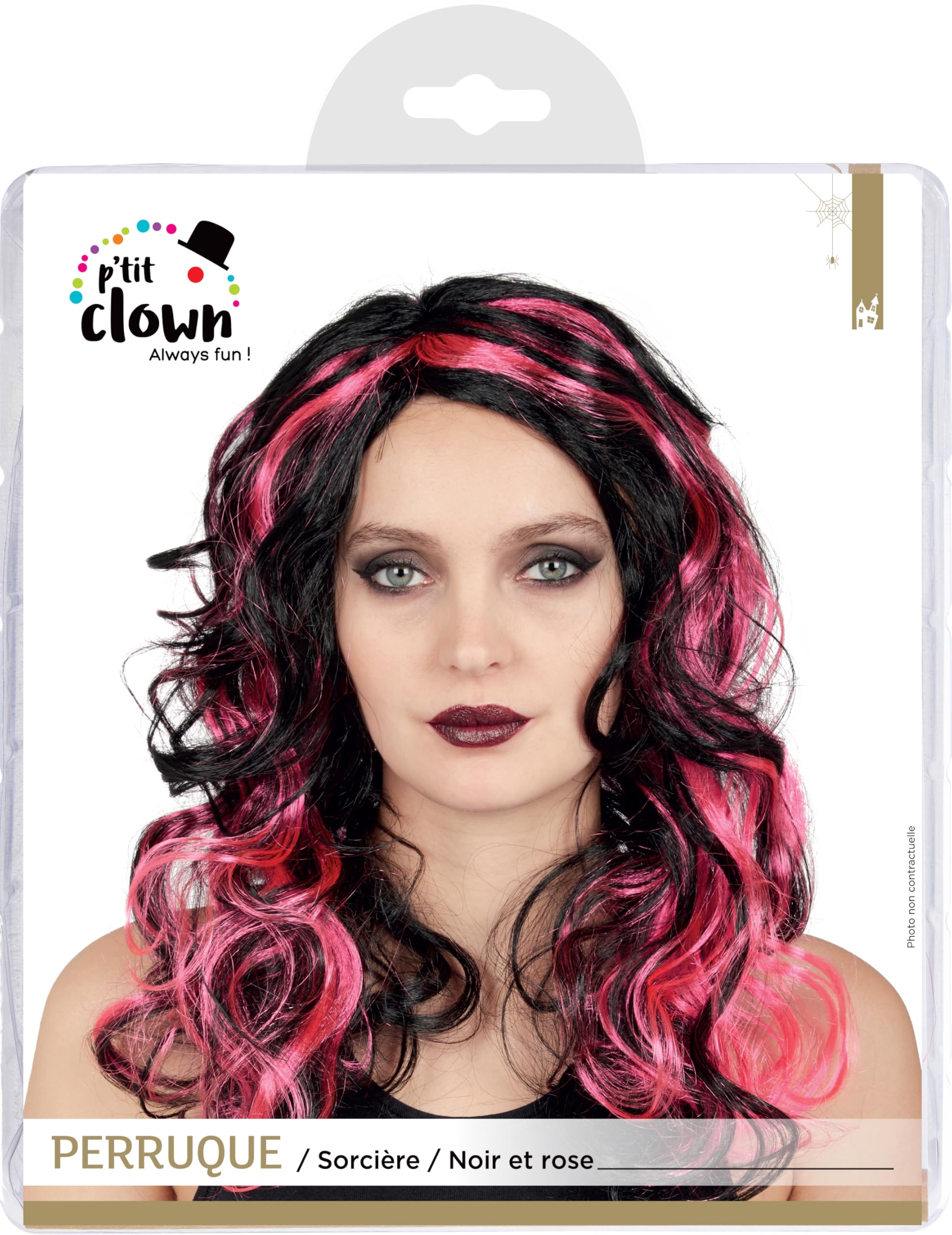 ptit-clown-hexenper-cke-gewellt-schwarz-rosa-einheitsgr-e image 4