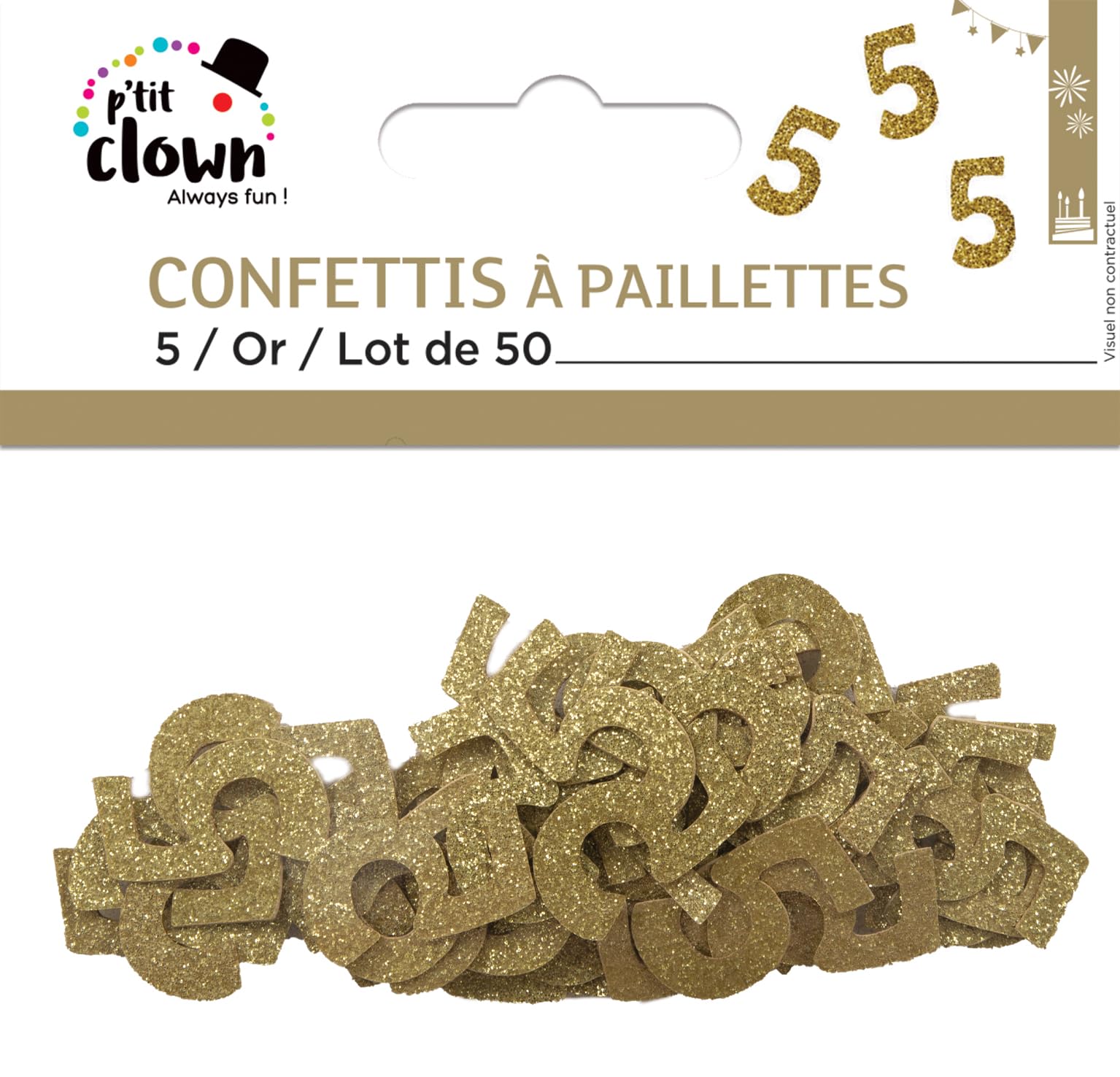 p-tit-clown-glitzer-konfetti-zahl-5-gold-50-st-ck-tischkonfetti image 2