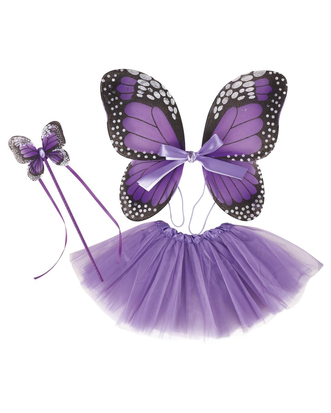 ptit-clown-80240-schmetterling-kost-mset-kinder-violett-tutu-fl-gel-haarreif-zau image 1
