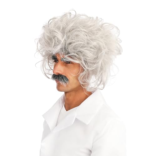 ptit-clown-einstein-per-cke-mit-augenbrauen-und-schnurrbart-wei-einheitsgr-e image 6