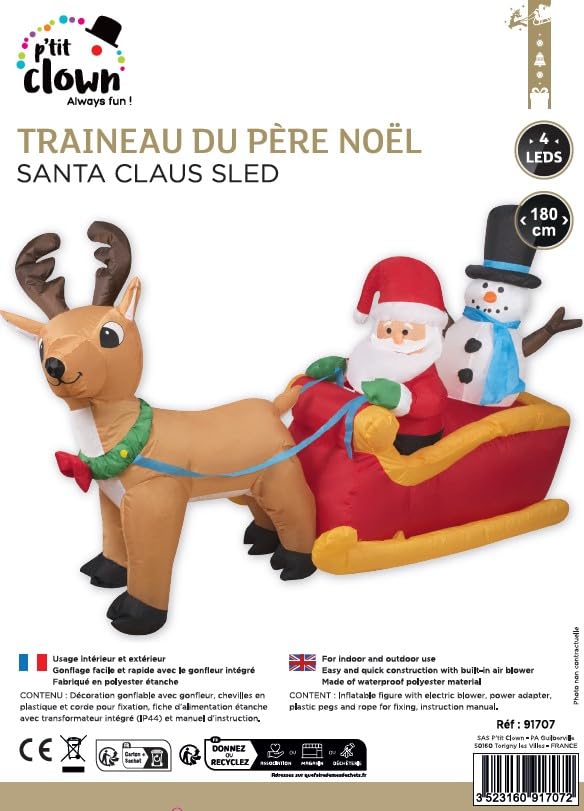 ptit-clown-re91707-aufblasbarer-weihnachtsmann-mit-schlitten-1-45-m image 4