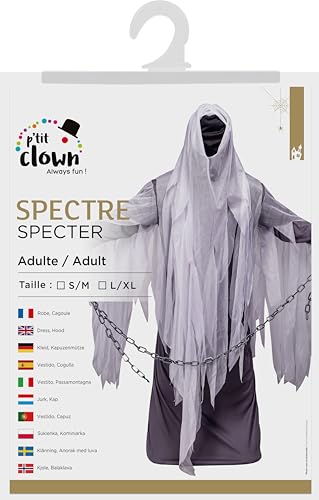 p-tit-clown-spectre-kost-m-herren-grau-wei-mit-haube image 7