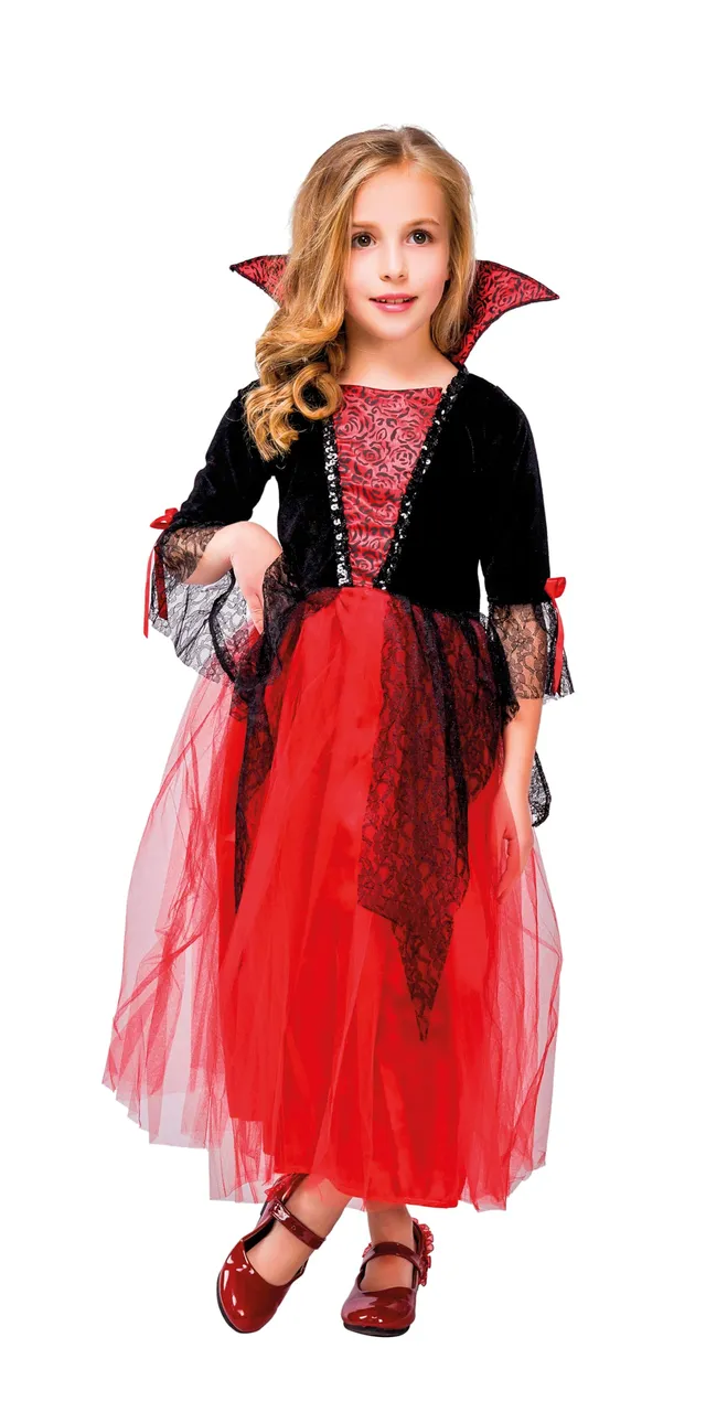 p-tit-clown-re55283-vampiress-kost-m-rot-schwarz-7-9-jahre image 1