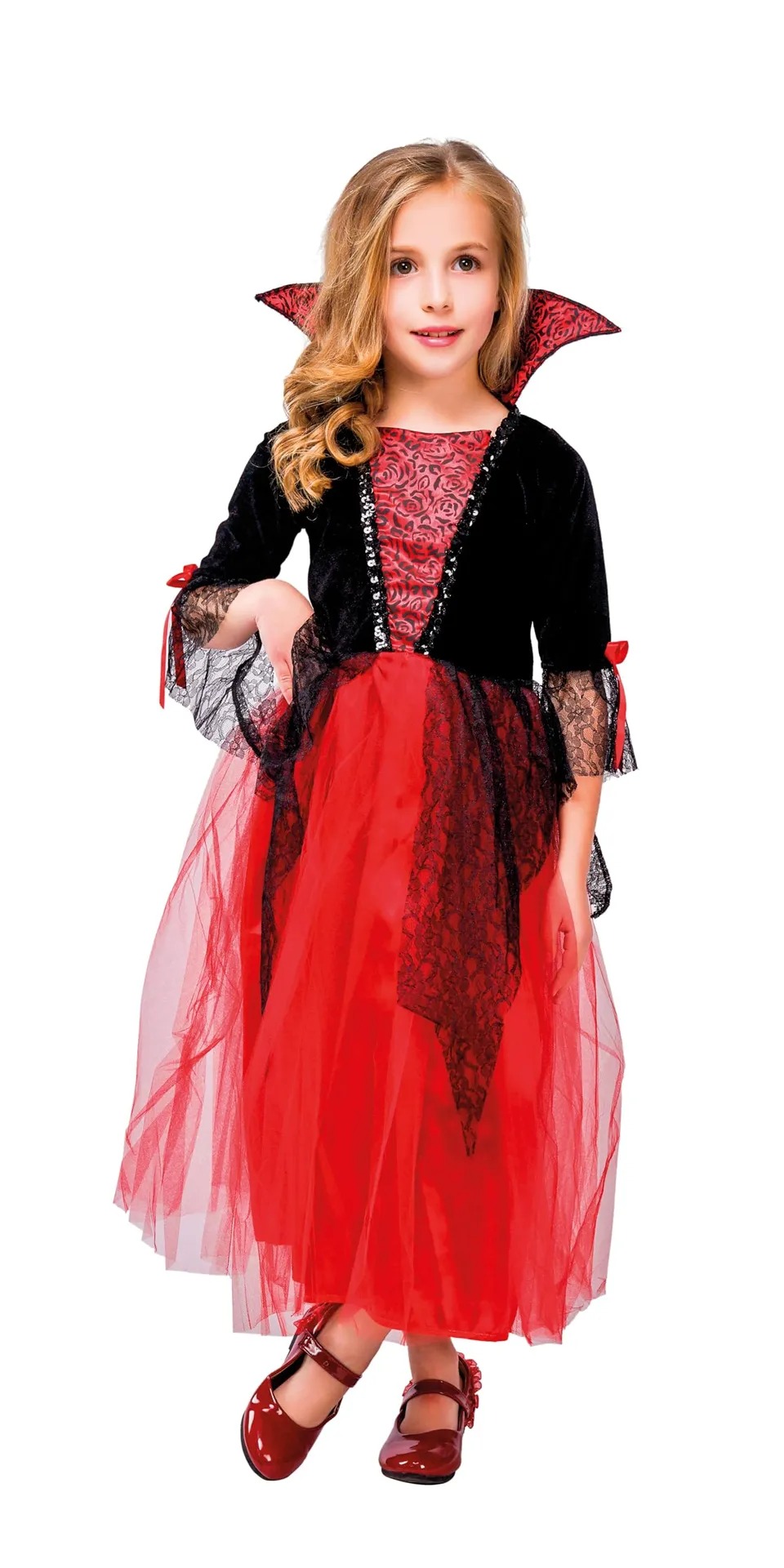 p-tit-clown-re55283-vampiress-kost-m-rot-schwarz-7-9-jahre image 1